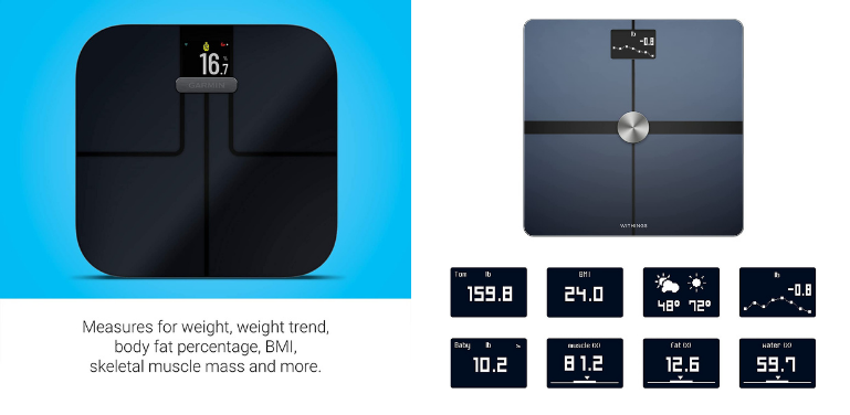 Garmin Index S2 vs Withings Body+ Features