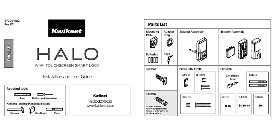 Kwikset Halo Touchscreen Wi-fi Smart Lock Manual