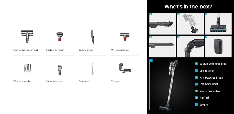 Samsung Jet 75 vs Dyson V11 Accessories and Attachments