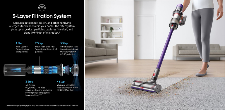 Samsung Jet 75 vs Dyson V11 Cleaning Performance